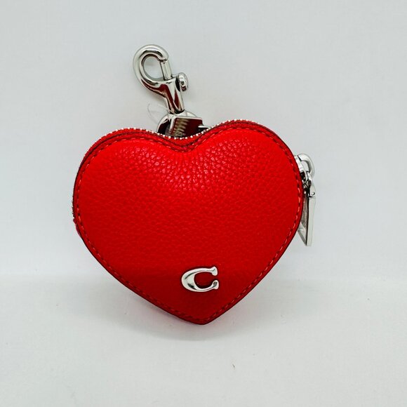 COACH Heart clip on zip coin purse - Sport red (Defective) - Picture 2 of 6